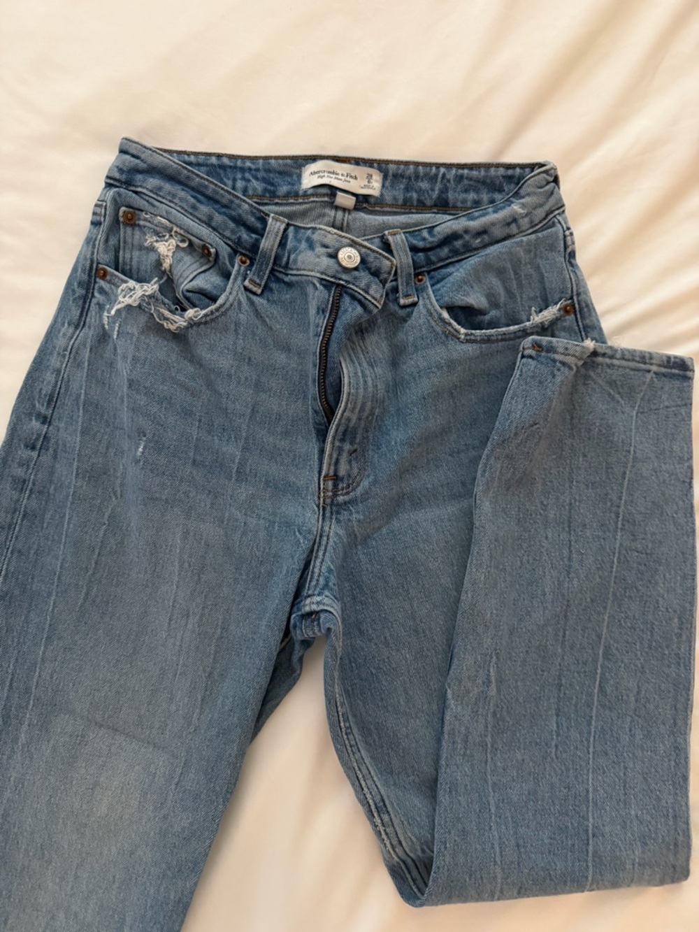 Abercrombie & Fitch Light Blue High-Rise Mom Jeans